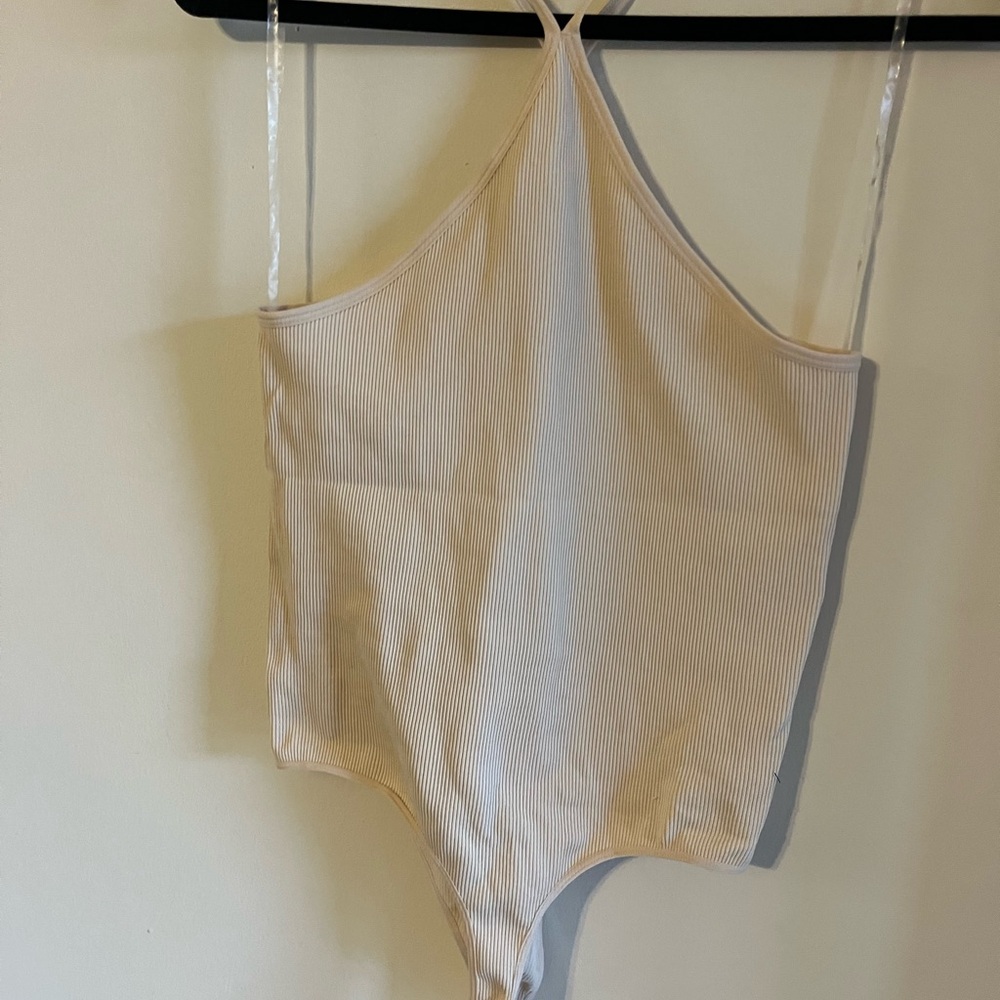 Wild Fable Cream Ribbed Bodysuit